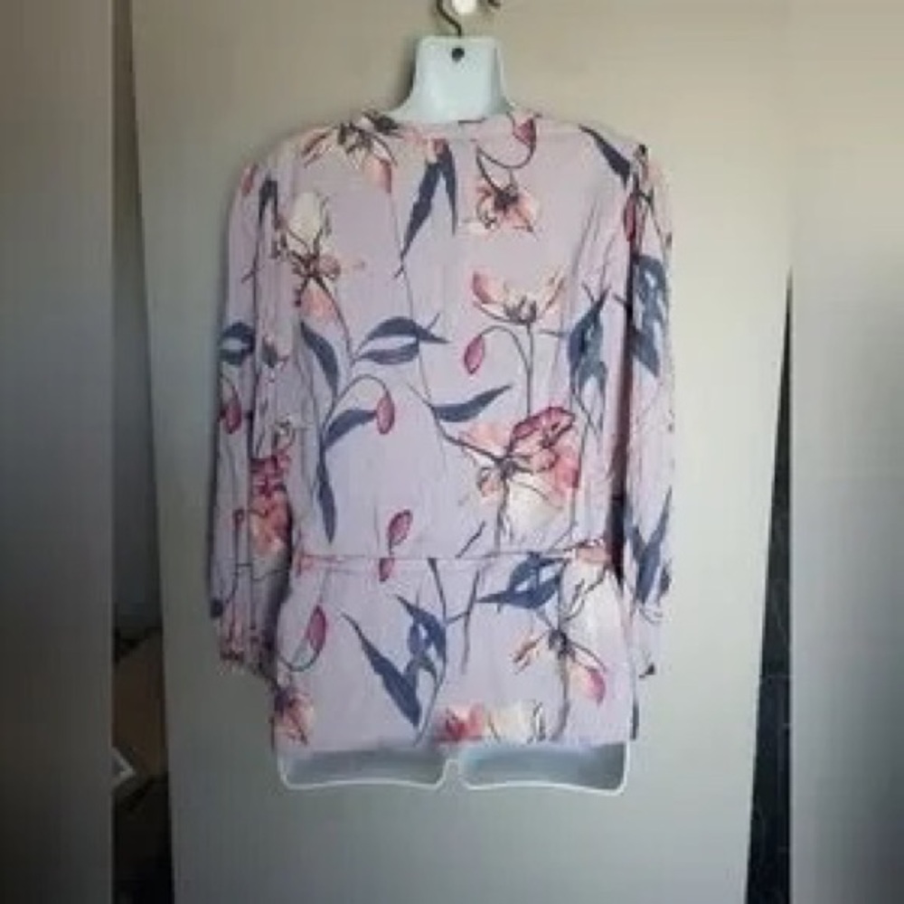Floral Wrap Blouse in Blush Pink - Picture 2 of 3